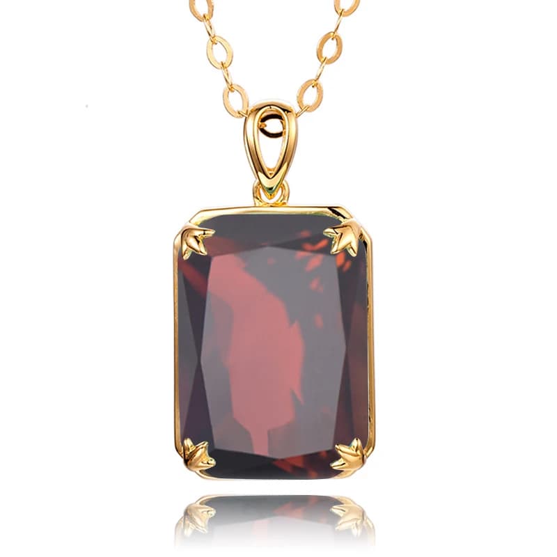 Szjinao aigue-marine collier pendentif pour femmes 14K or pendentifs pierres précieuses Rectangle Vi