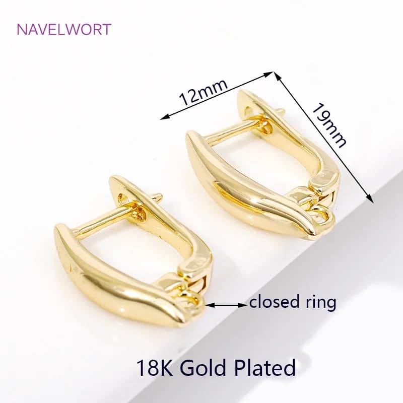 Bricolage boucle d'oreille faisant des accessoires 18K plaqué or lisse boucle d'oreille crochet ferm