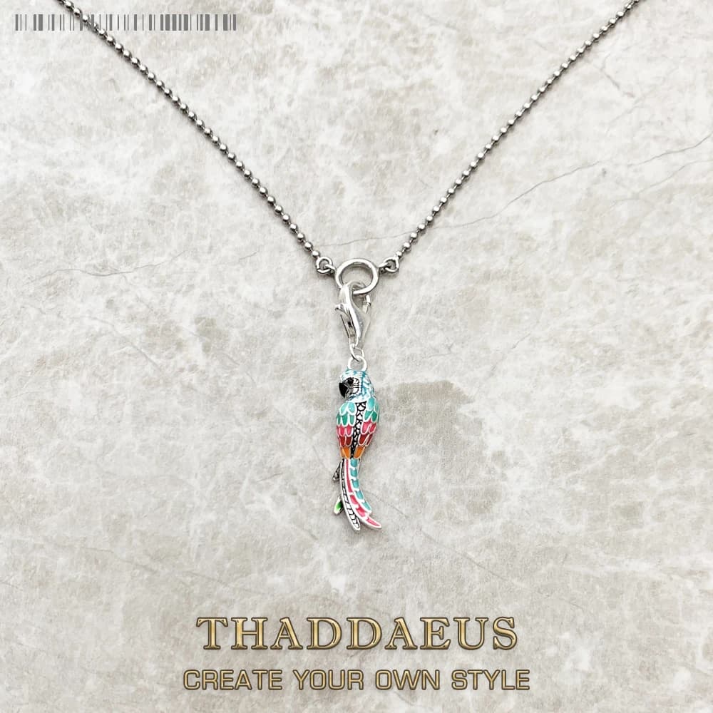 Collier à breloques perroquet paradis oiseau été tout nouveau bijoux de mode Europe 925 en argent St