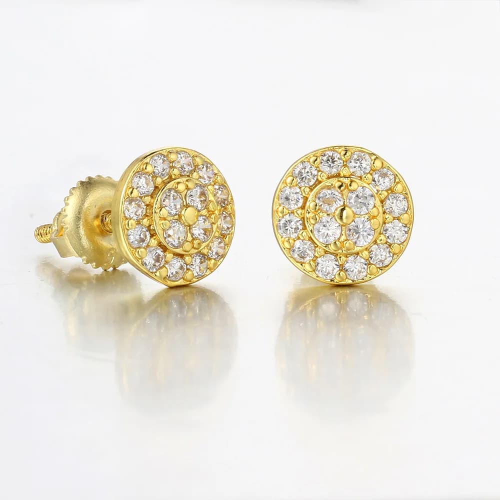Boucles d'Oreilles Rondes Et Brillantes Pour Homme, Bijoux De Luxe, Hip Hop, Micro Pave CZ, Zones Br