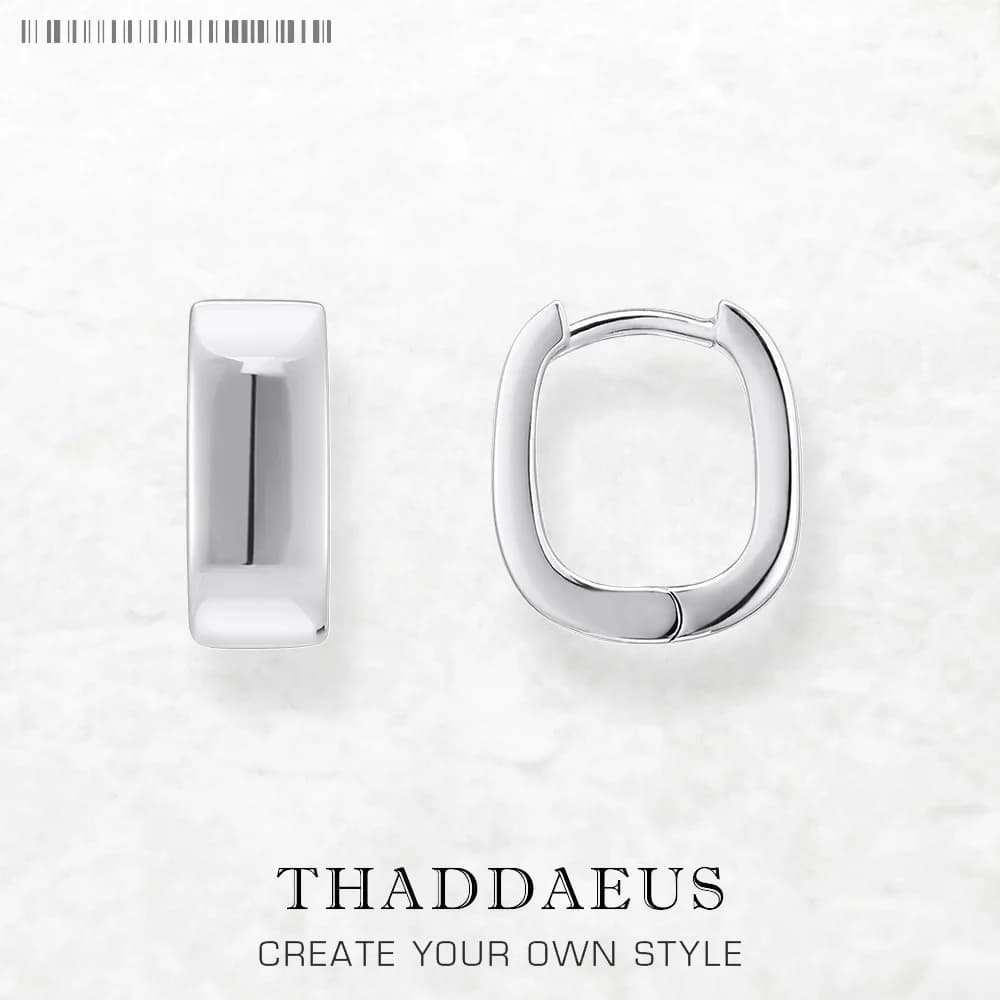 Boucles d'oreilles créoles à charnière créole, forme angulaire, bijoux fins européens pour femmes et