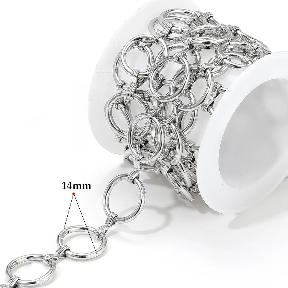 Chaînes combinées en acier inoxydable de 1 mètre, résultats de bijoux à bricoler soi-même, boucles d