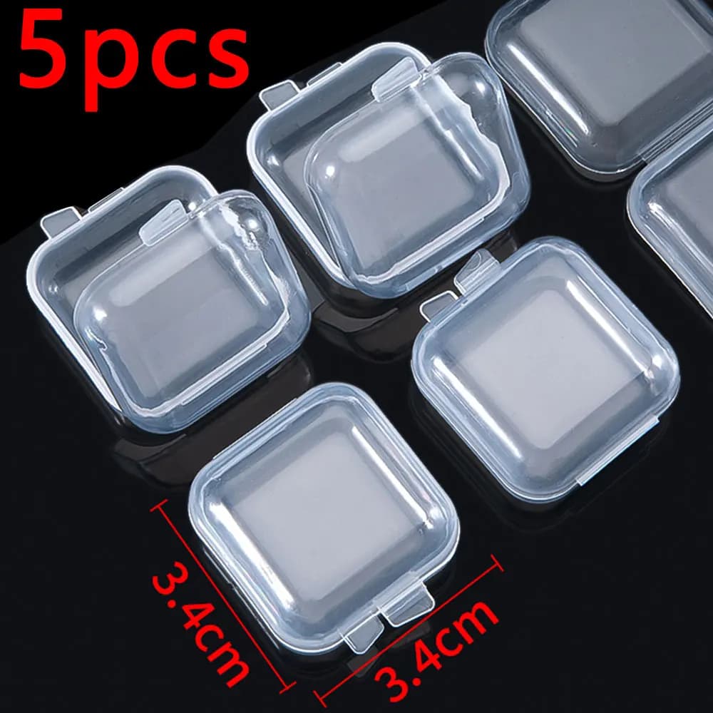 Mini boîte de rangement en plastique transparente, boîte de rangement de bijoux, conteneur Portable 