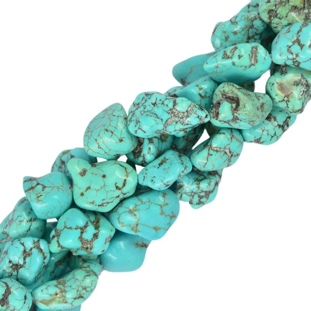 Perles en vrac de pépite de pierre précieuse turquoise bleue avec trou pour la fabrication de bijoux