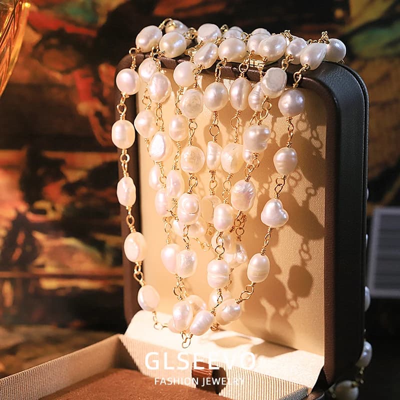 Collier de perles naturelles multicouches, nouvelle lumière de luxe, personnalisé, à la mode, cadeau