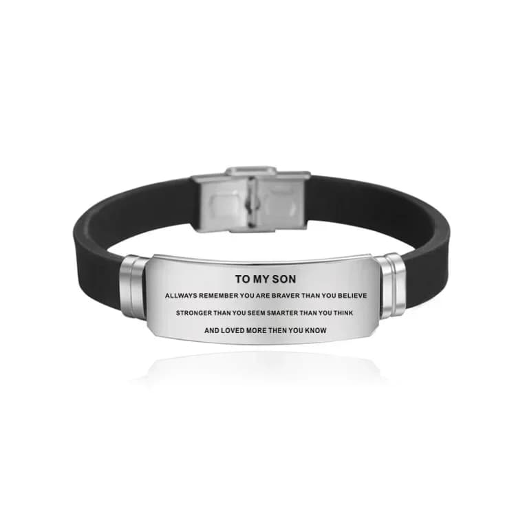 Bracelet en silicone pour homme, à mon fils, n'oublie jamais que je t'aime de la colonne vertébrale,
