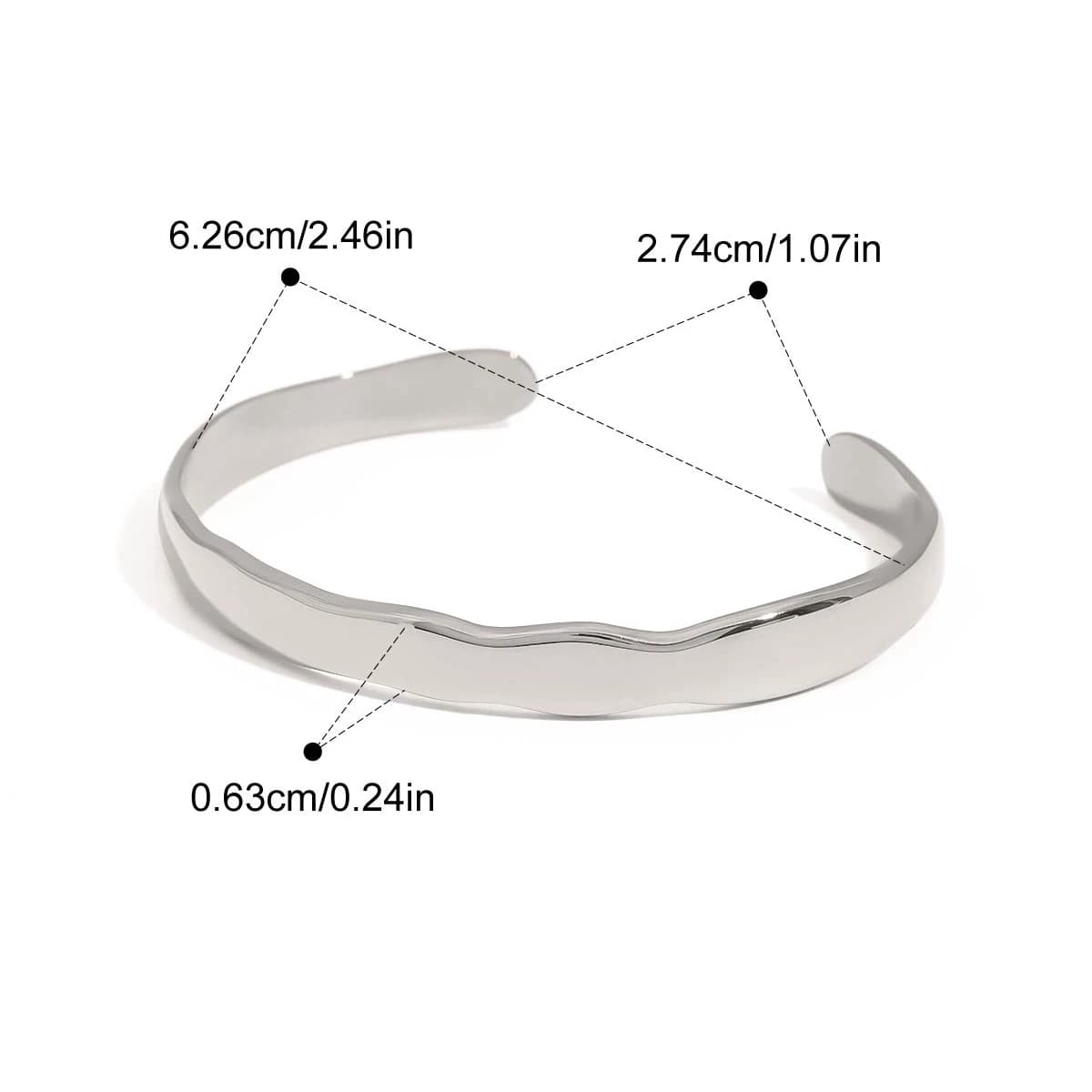 Yori 60mm acier inoxydable haute qualité Double anneau Bracelet Bracelet antirouille mode poignet Bi