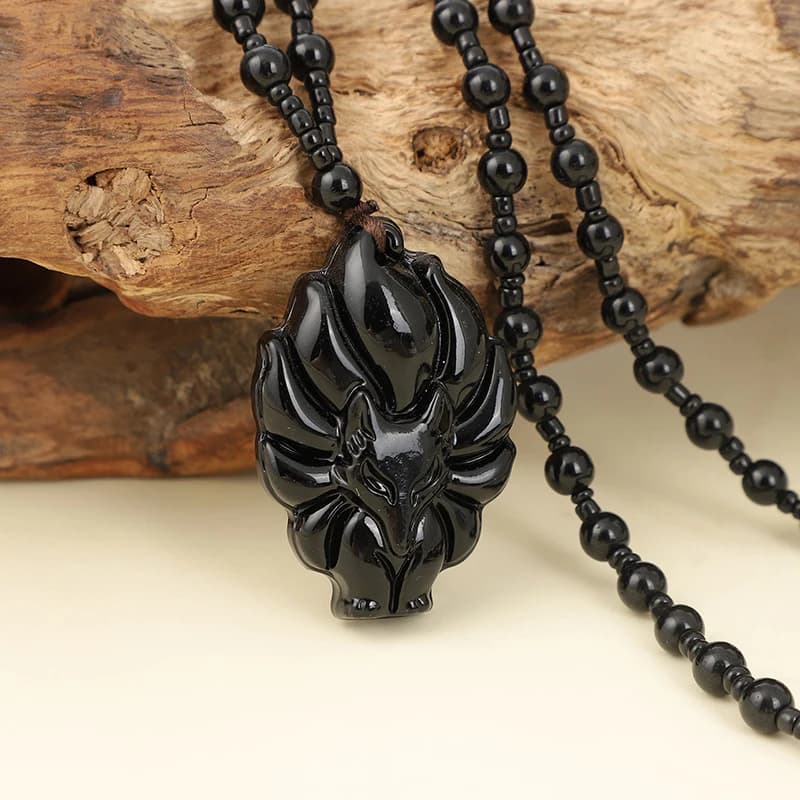 Collier pendentif renard pour homme et femme, amulette chinoise, collier renard à neuf queues, pull 