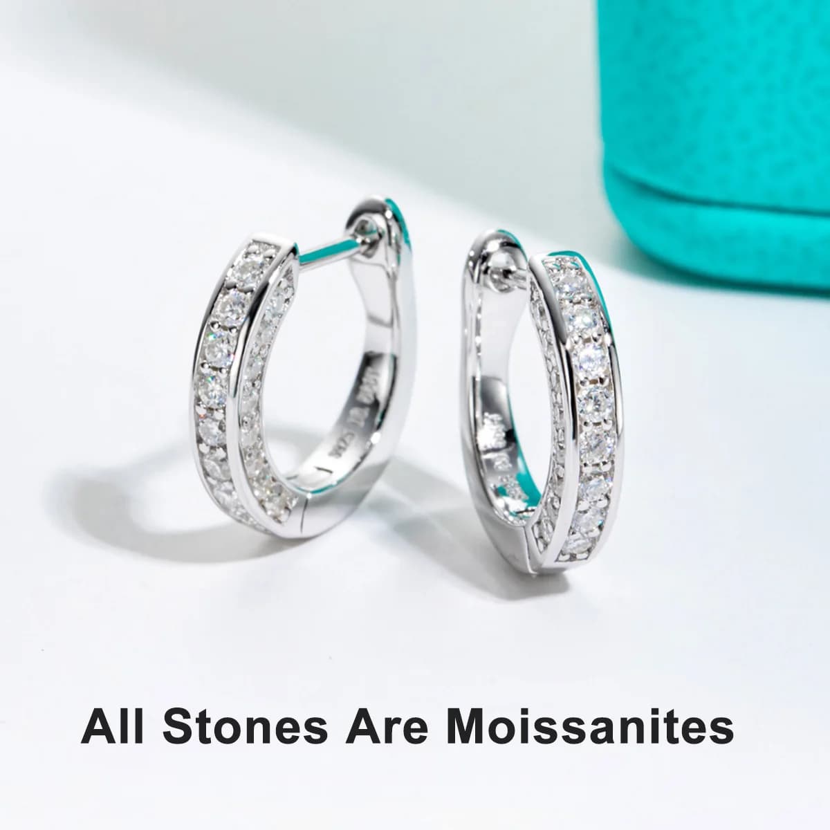 AnuJewel-Boucles d'oreilles créoles d'oreille Moissanite pour femme, argent regardé 0.56, bijoux de 