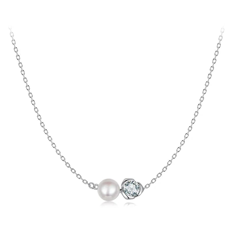 Bamoer U Rose Moissanite – collier en argent Sterling 925, design décoratif unique en perles, certif