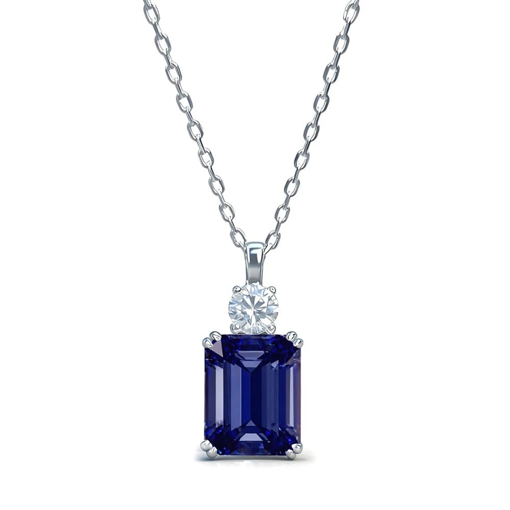 Wong Rain 925 argent Sterling 8*10 MM Tanzanite saphir rubis Citrine émeraude haute teneur en carbon