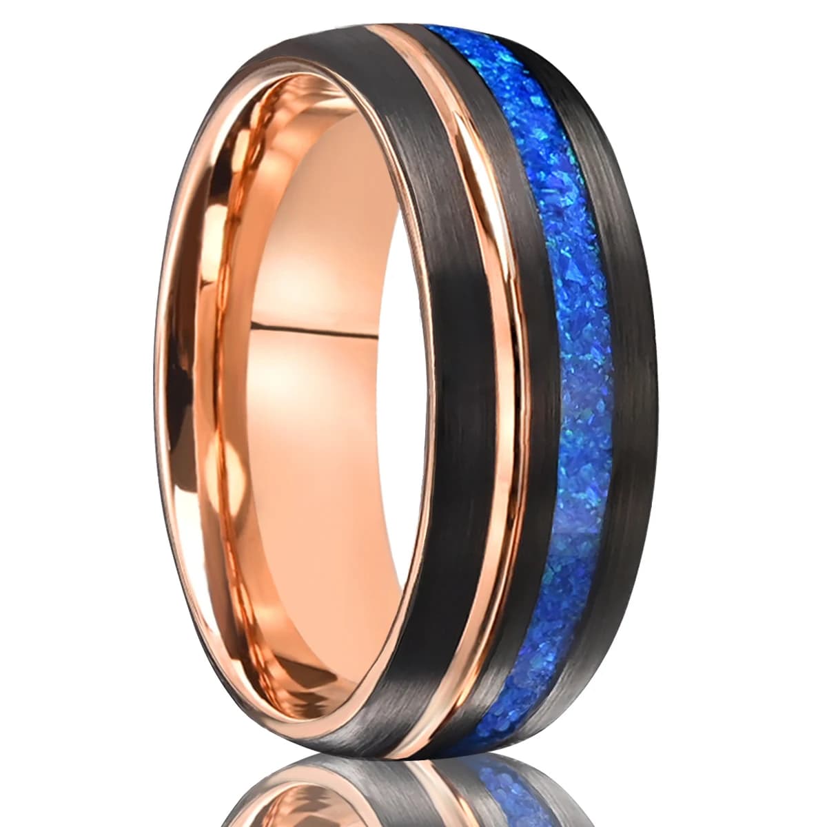 Anneaux de mariage en tungstène pour homme anillos anillo hombre opale bijoux de luxe couples bague 