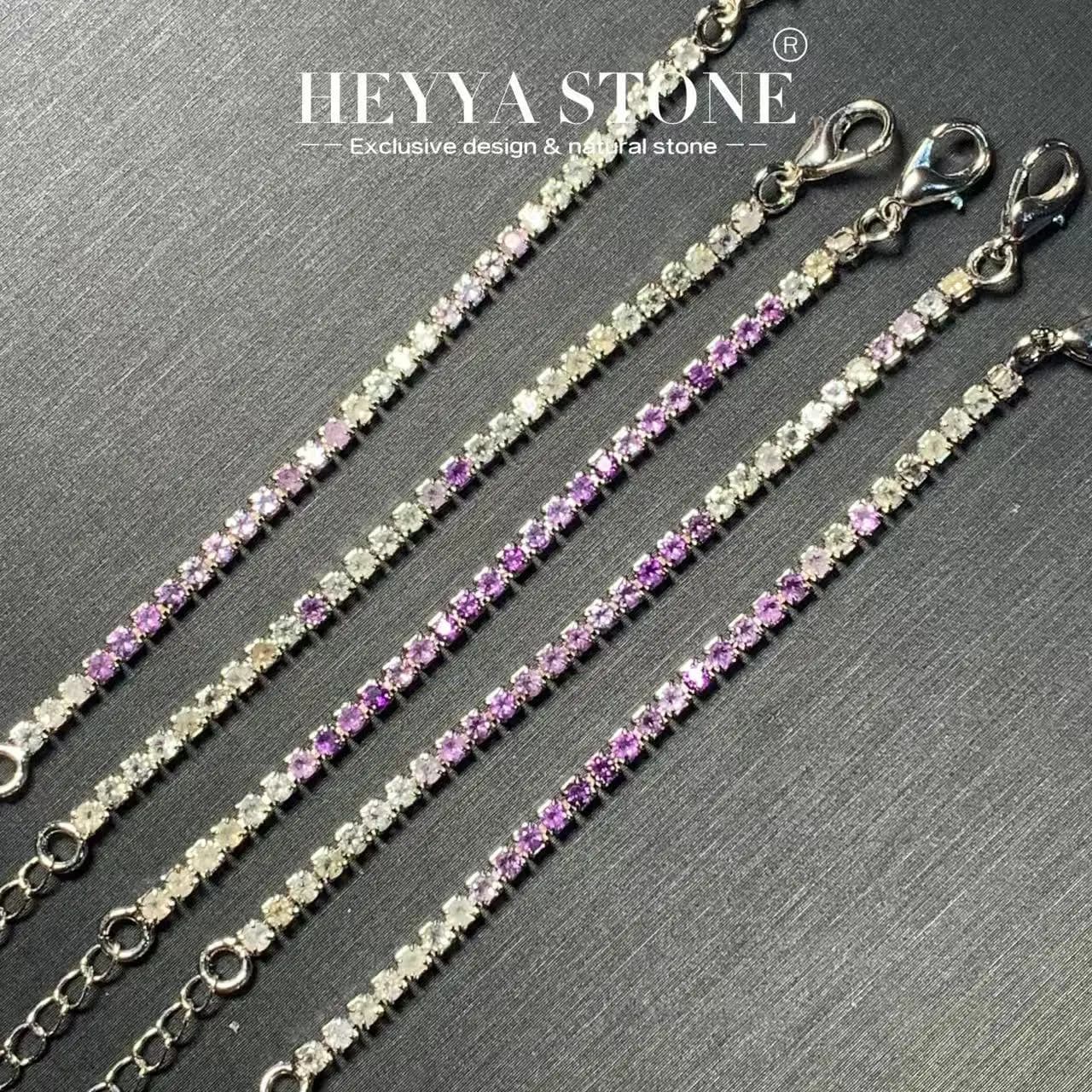 HEYYA STONE-Bracelet de tennis en pierre naturelle, papeterie, guérison énergétique, bijoux fins, pi