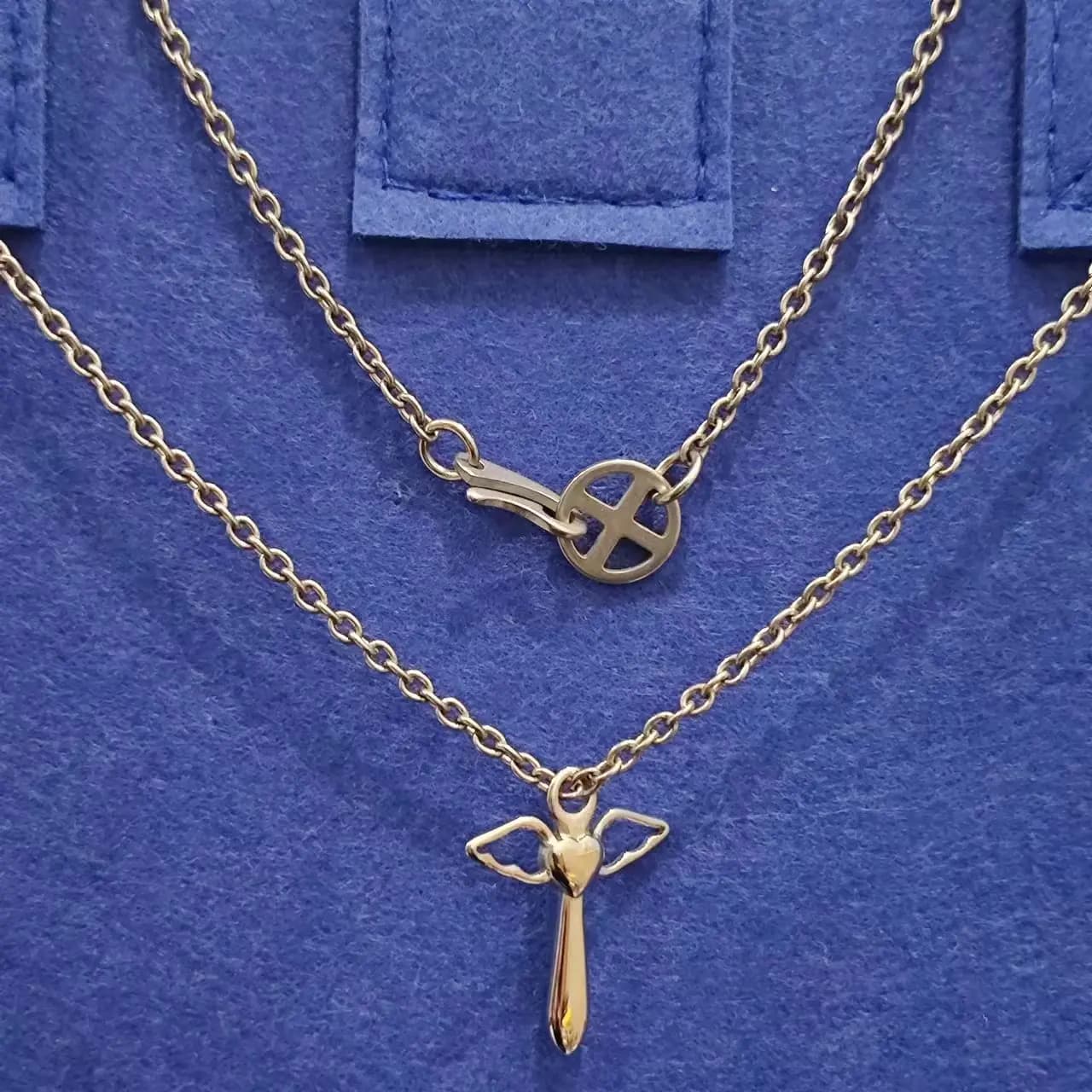 Collier pendentif ange panoramique en titane véritable, cadeaux d'anniversaire et de Noël