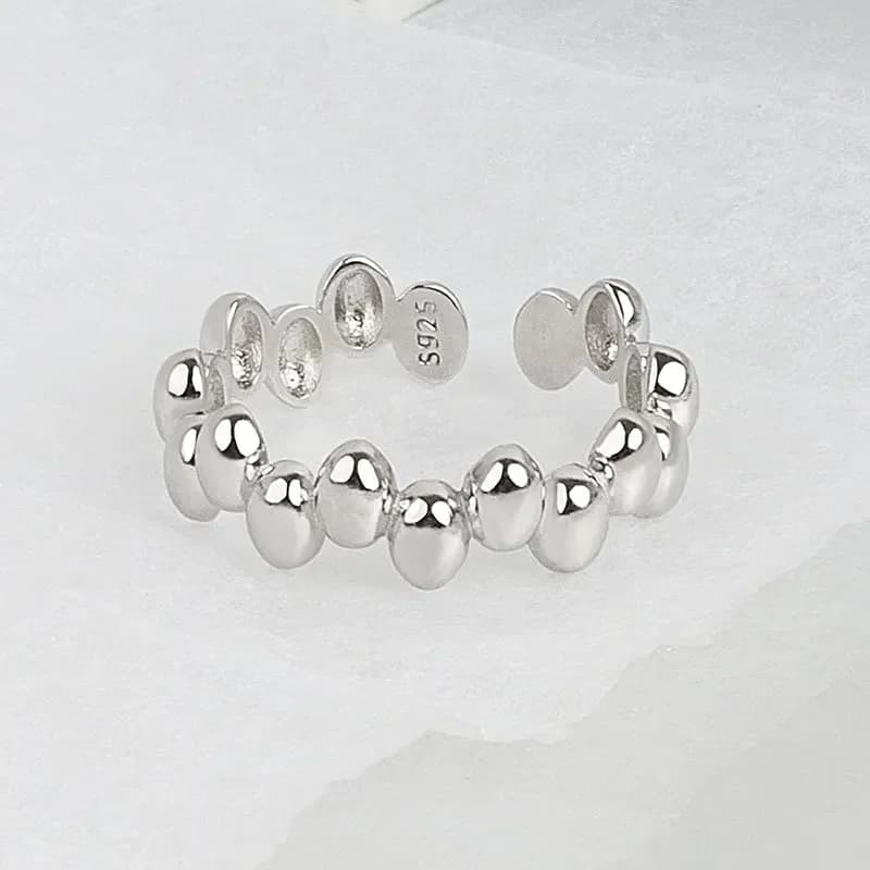 Bague réglable géométrique irrégulière couleur argent Simple pour femmes, Design Unique à la mode, b