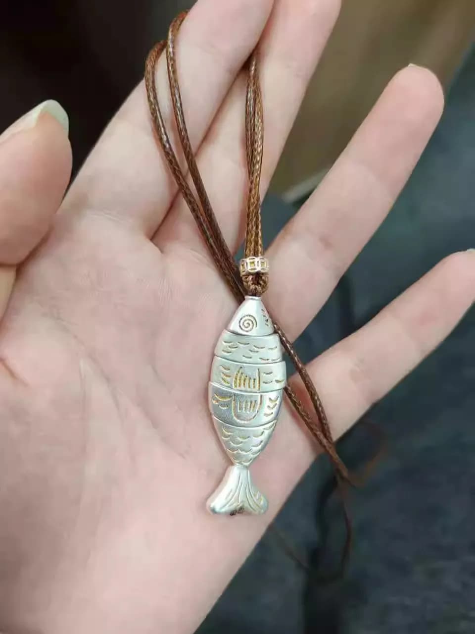 Boho Vintage hommes collier réglable en cuir véritable cordon collier poisson pendentif Long charme 