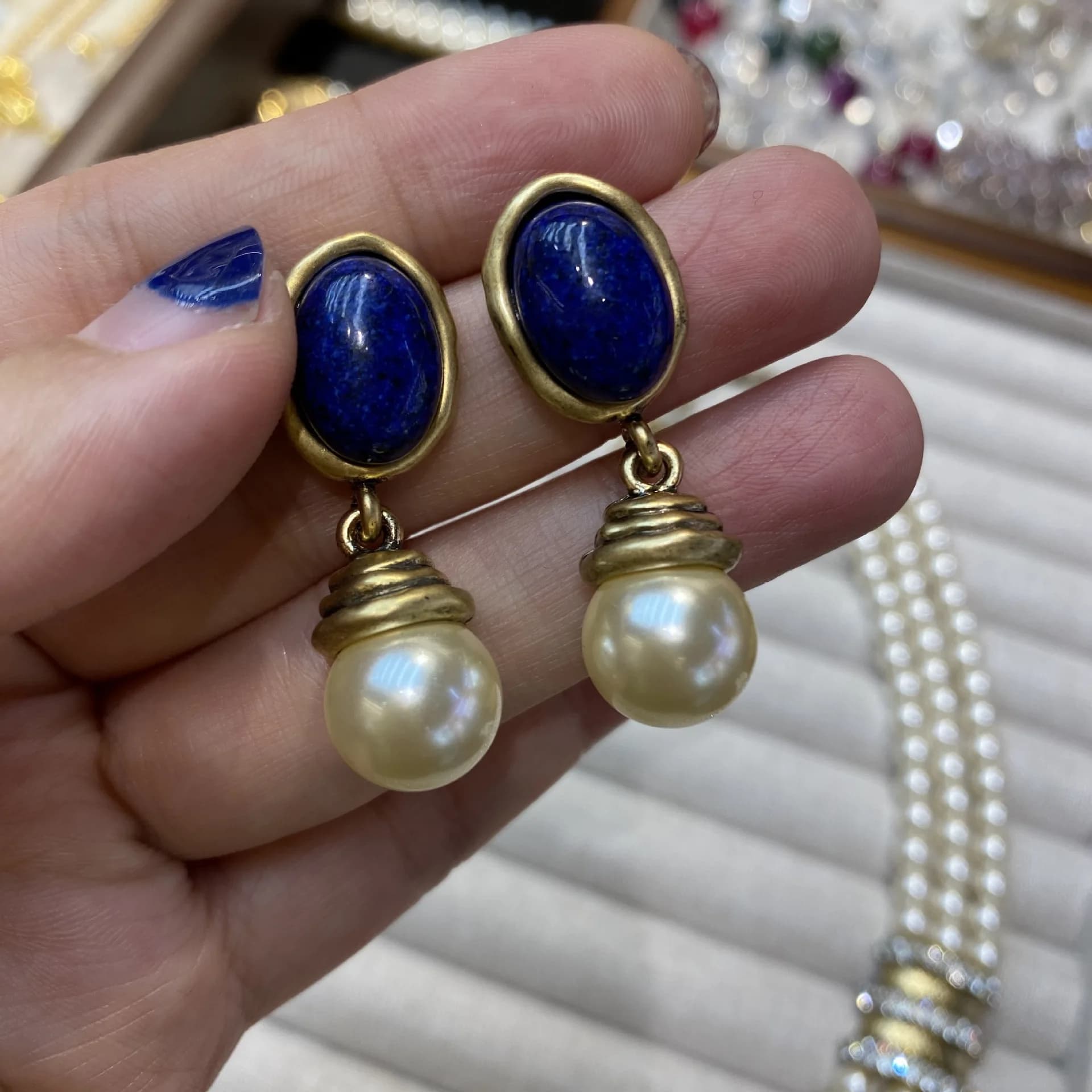Collier rétro multi-couches en perles turquoise pour femmes