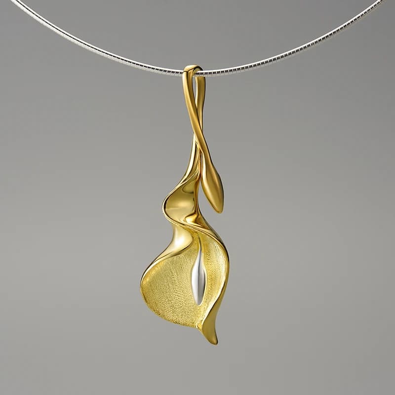 Lotus Fun – chaînes en argent Sterling 925 véritable, pendentif fleur de lys Calla pour femmes, cade