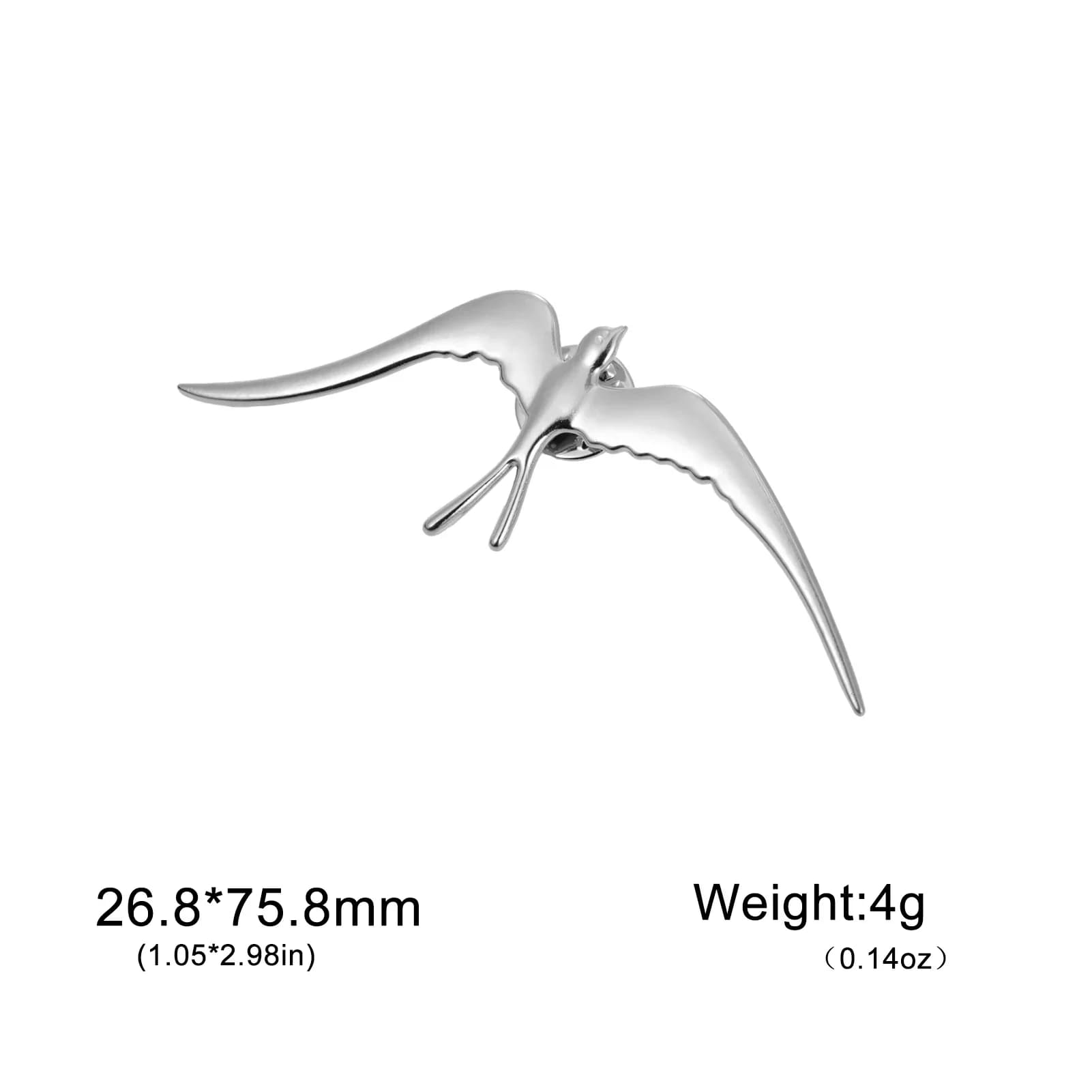 Broche à hirondelle pour femmes et hommes, en acier inoxydable, couleur or, Badge à revers Animal, b