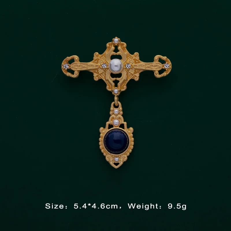 Baroque Vintage couleur or cristal perles broches broche gemme creux géométrique Rectangle broche co