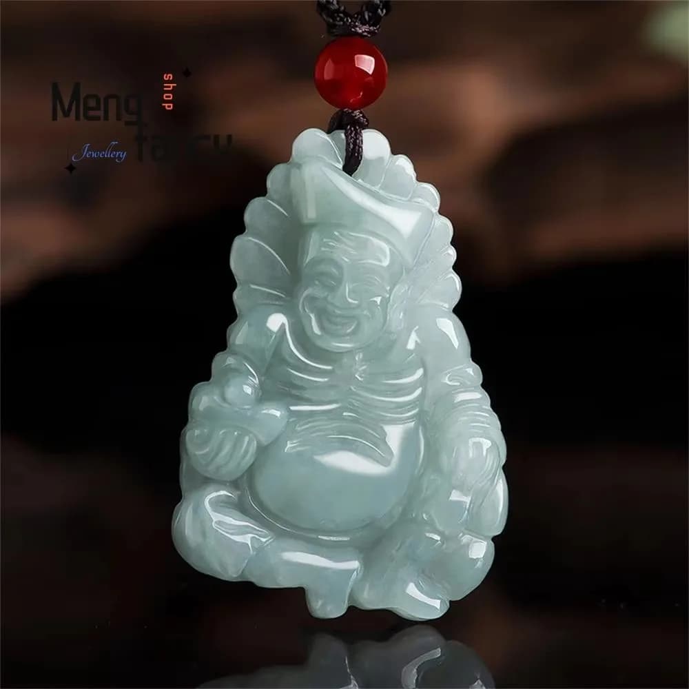 Pendentif bouddha Jigong en jadéite naturelle du Myanmar, amulettes bouddhistes, artisanat, meilleur