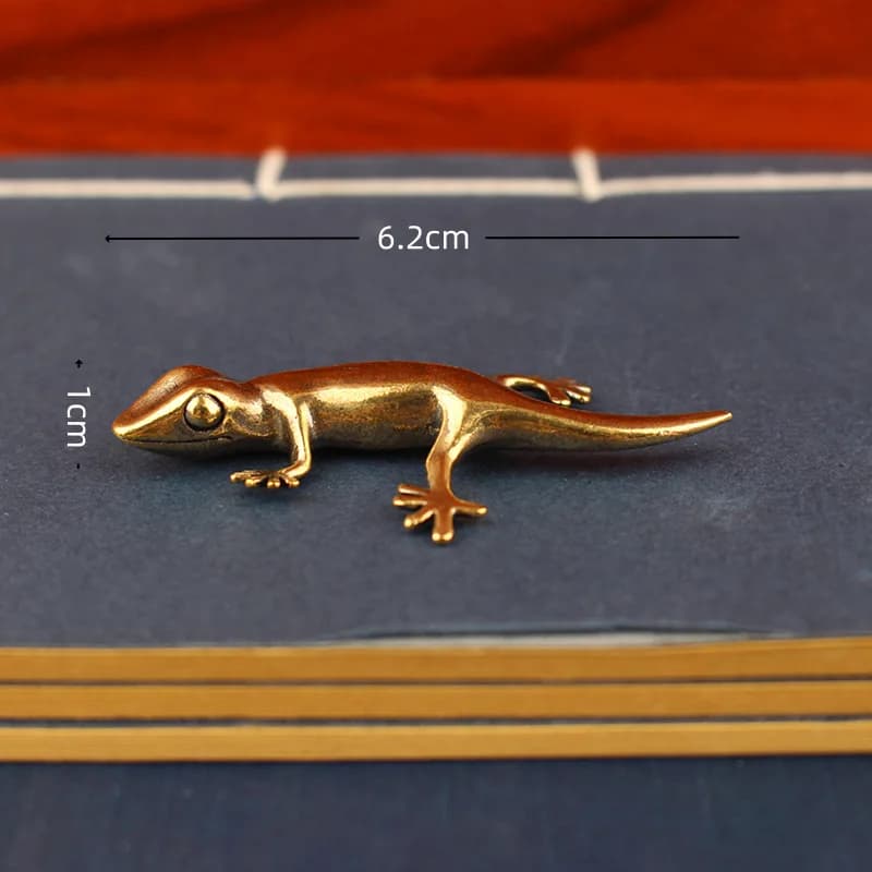 Figurine Gecko pour décoration de maison, petits ornements, Figurines d'animaux en laiton Antique, d