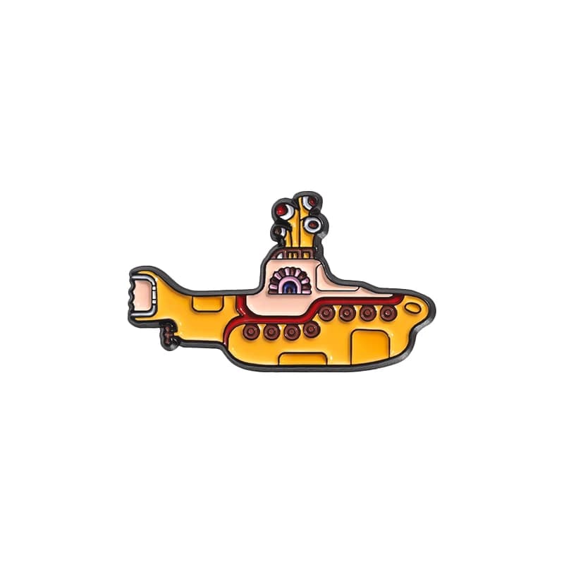 Broches en émail de groupe de Rock célèbres, broches de vapeur de bateau jaune de dessin animé créat