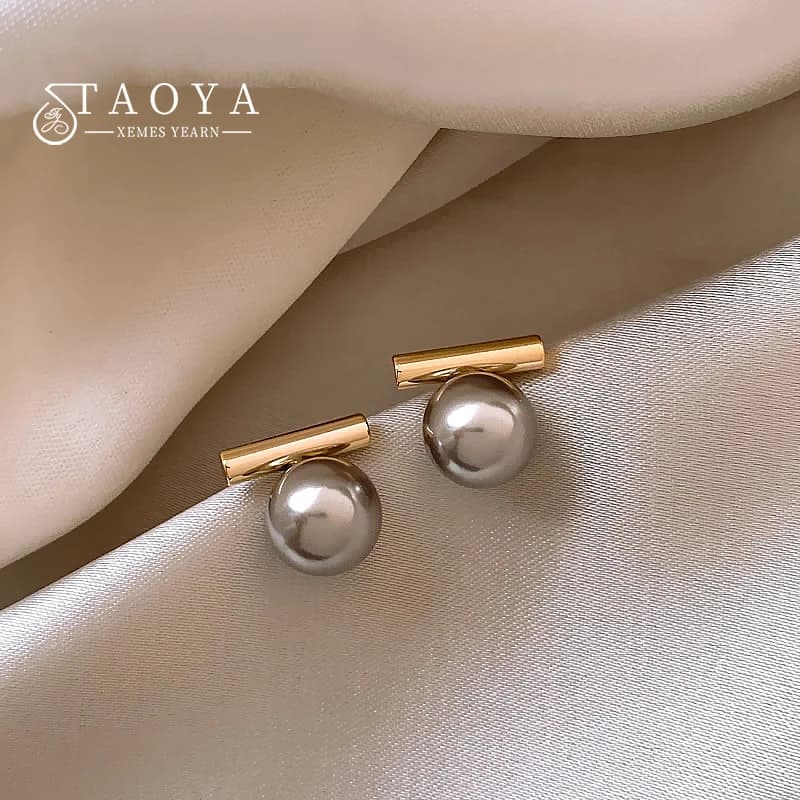 Boucles d'oreilles pendantes en Imitation de perles grises, minimaliste français, bijoux à la mode, 