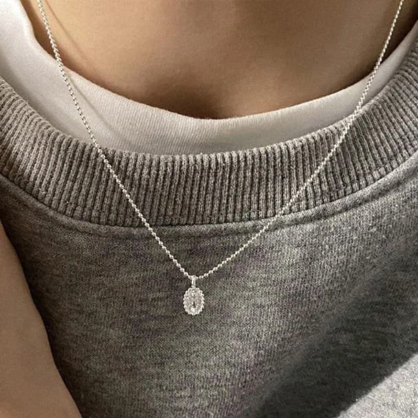 Collier ras du cou géométrique en zircon couleur argent pour femme, bijoux de mode, accessoires de l