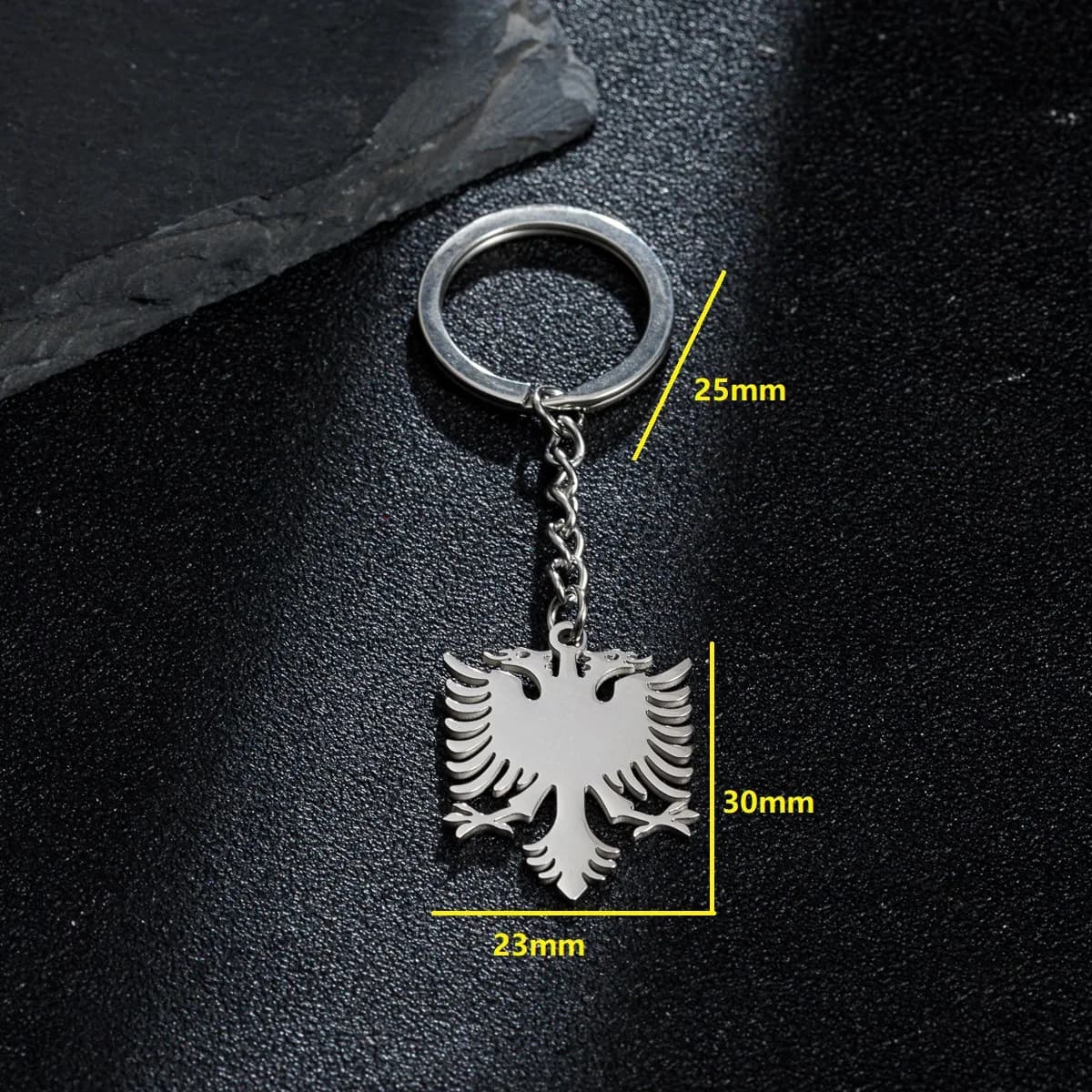 Porte-clés pendentif aigle albanais, couleur or argent, en acier inoxydable, bijoux pour hommes et f