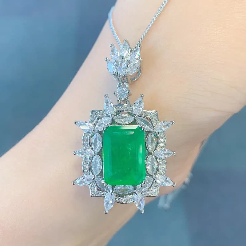 Boucles d'oreilles en Tourmaline de cristal Paraiba émeraude, collier, bague réglable pour femmes, f