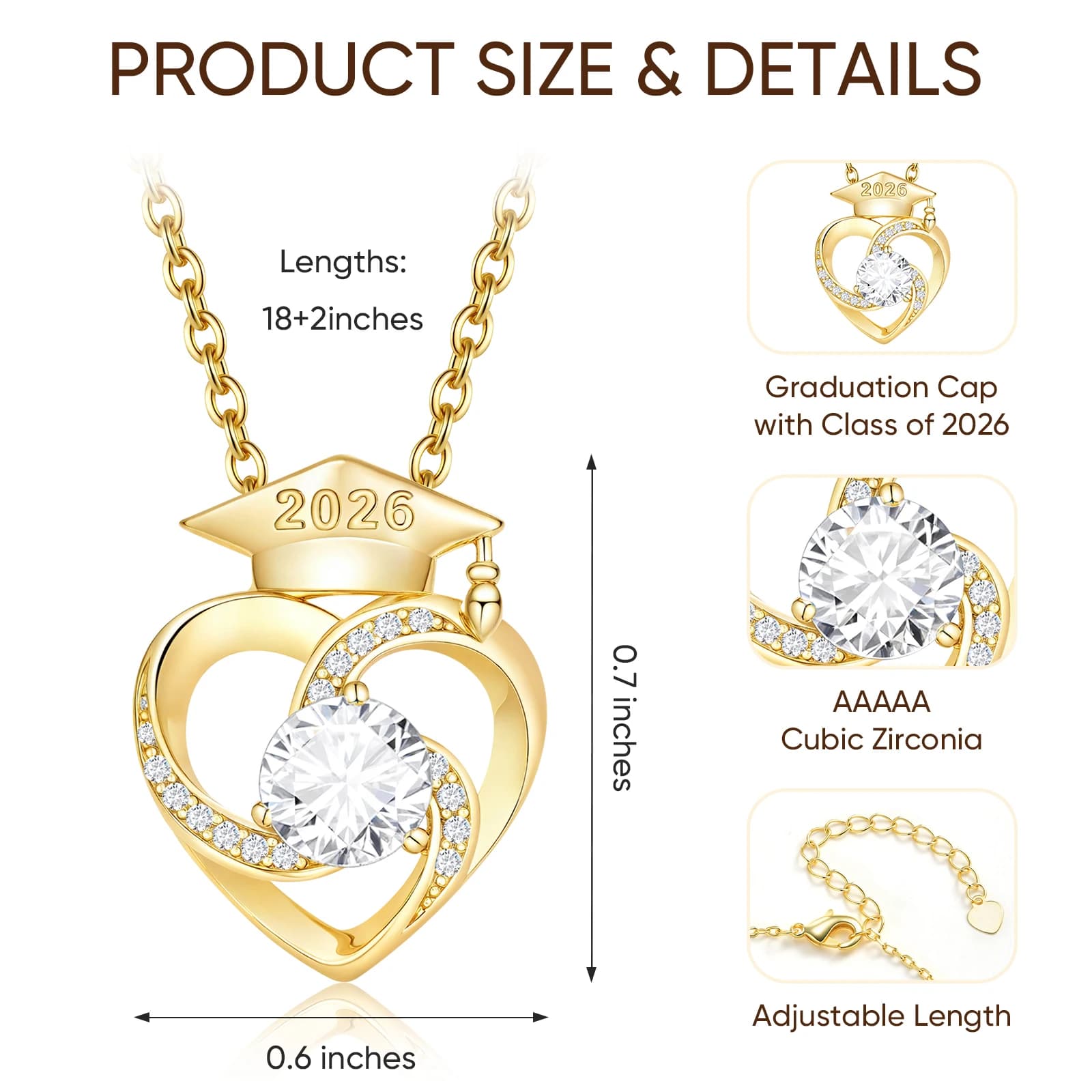 Collier pendentif toque de remise de diplôme plaqué or 14K, bijou commémoratif, cadeau pour femme, a