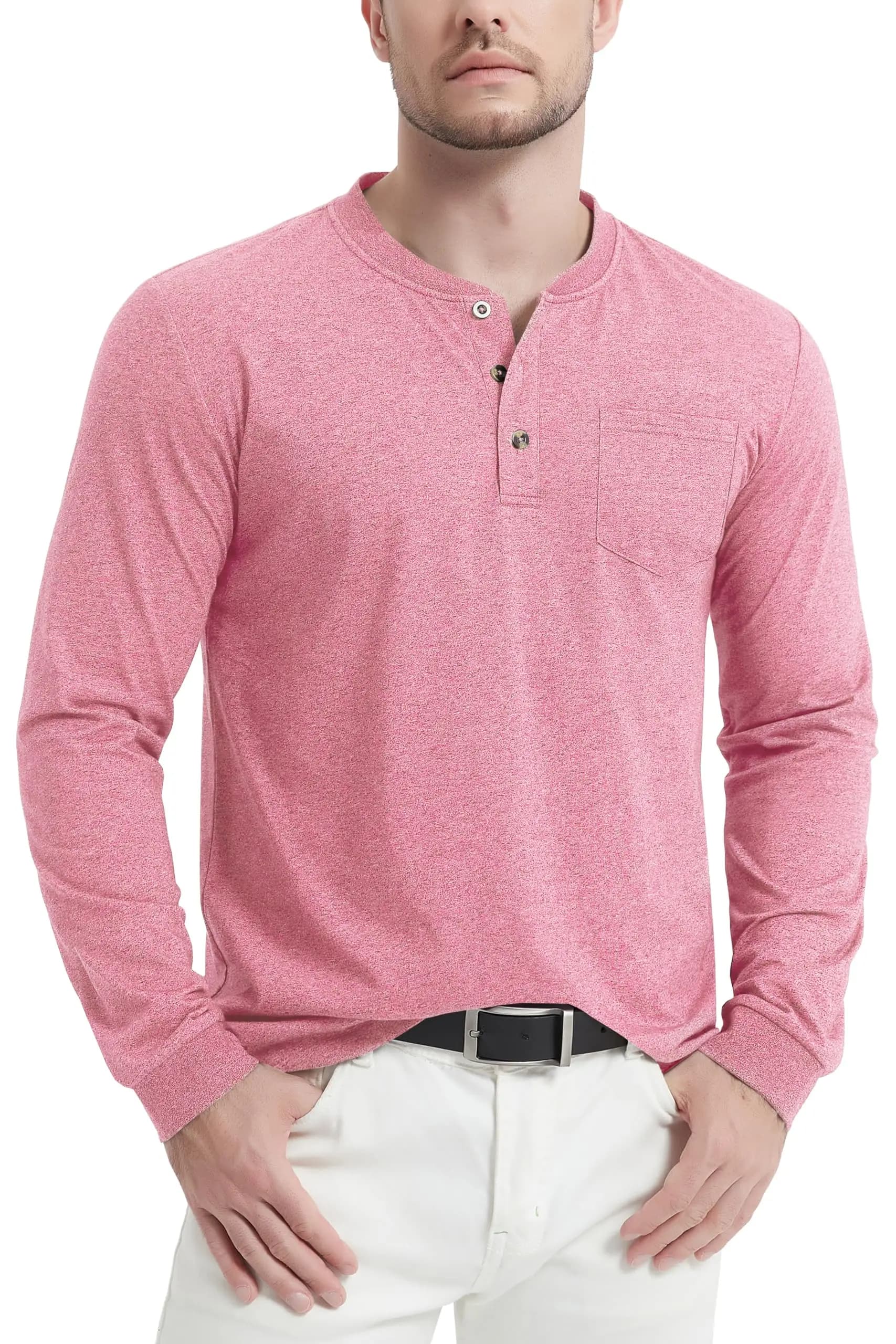 Chemise à col Henley pour homme MAGCOMSEN, mélange de coton, manches longues, haut décontracté, poch