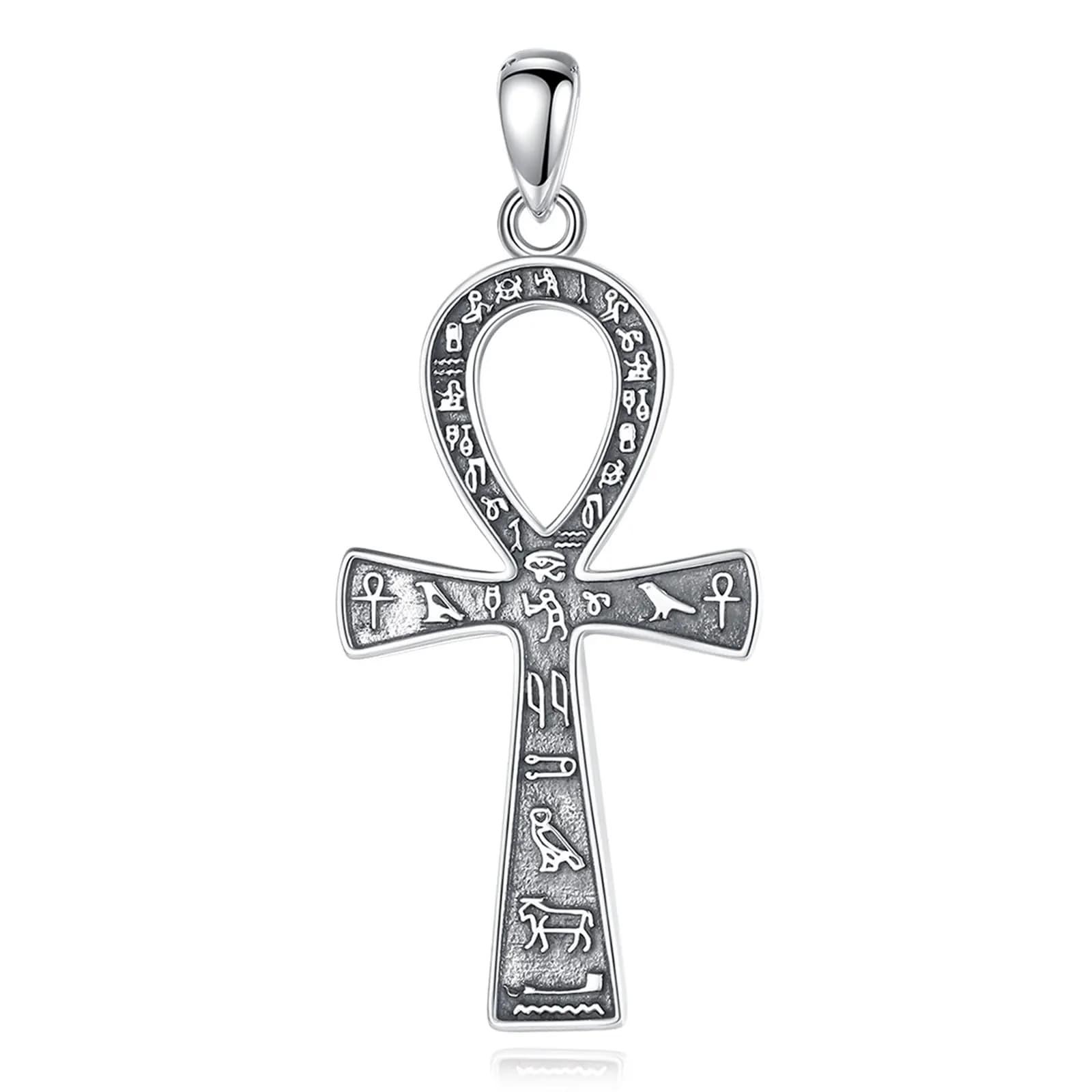 Eudora 925 argent Sterling ancien égyptien Ankh croix collier pour femmes homme Fine motard amulette