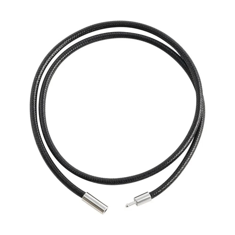 Collier en corde de cuir noir 45cm, pendentif à bricoler soi-même, cordon tressé, étanche avec fermo