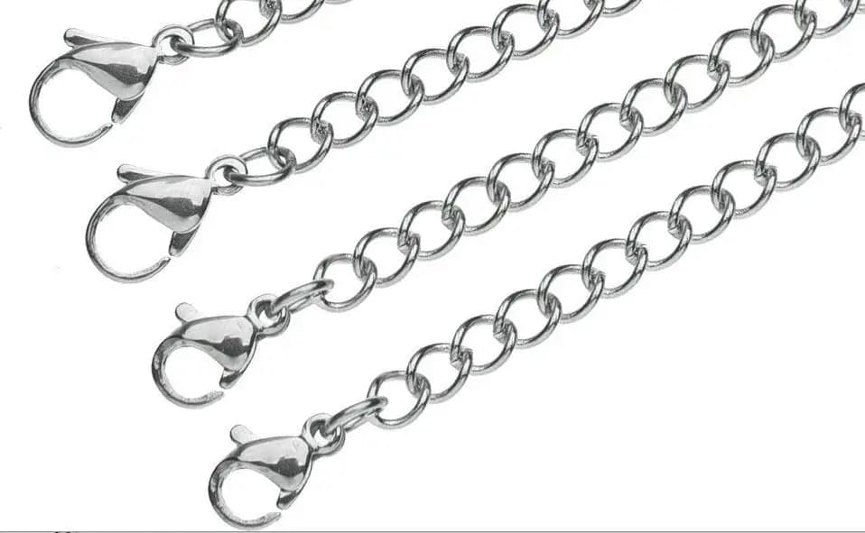 20 pièces d'extension de collier de Bracelet en acier inoxydable 316L chaînes d'extension pour homme