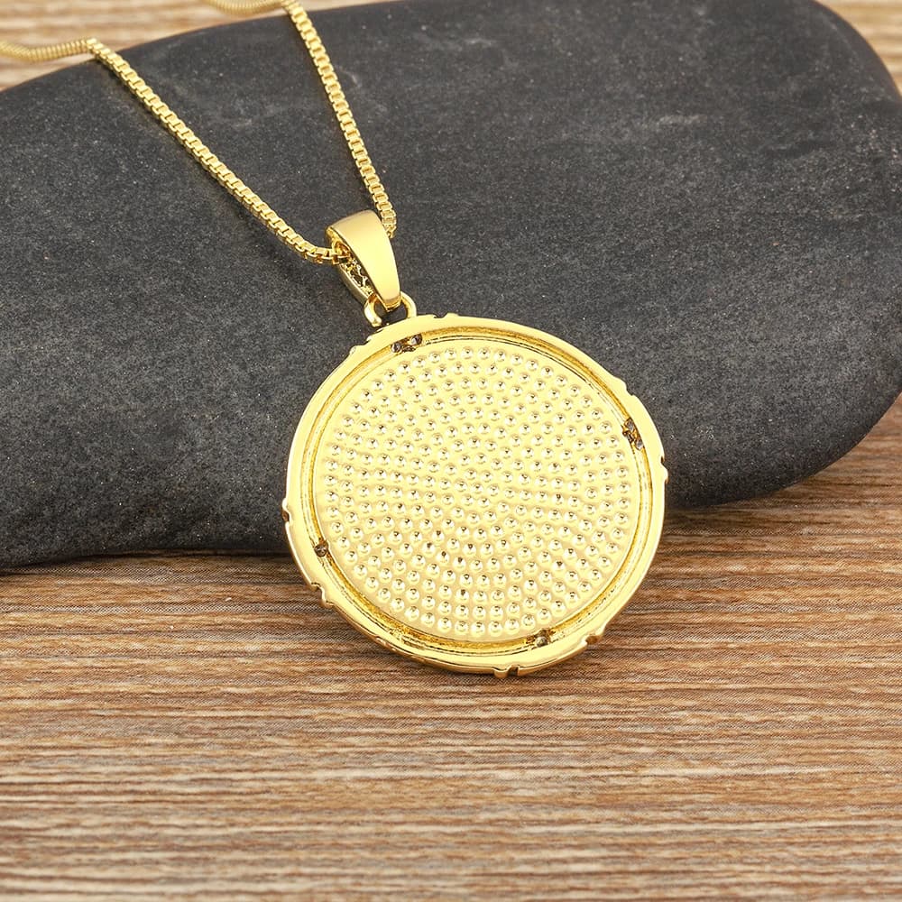 AIBEF-Pendentif Rond en Cuivre pour Homme et Femme, Bijoux Romantiques, Accessoires Vintage, Cadeau Exquis 03/Wear