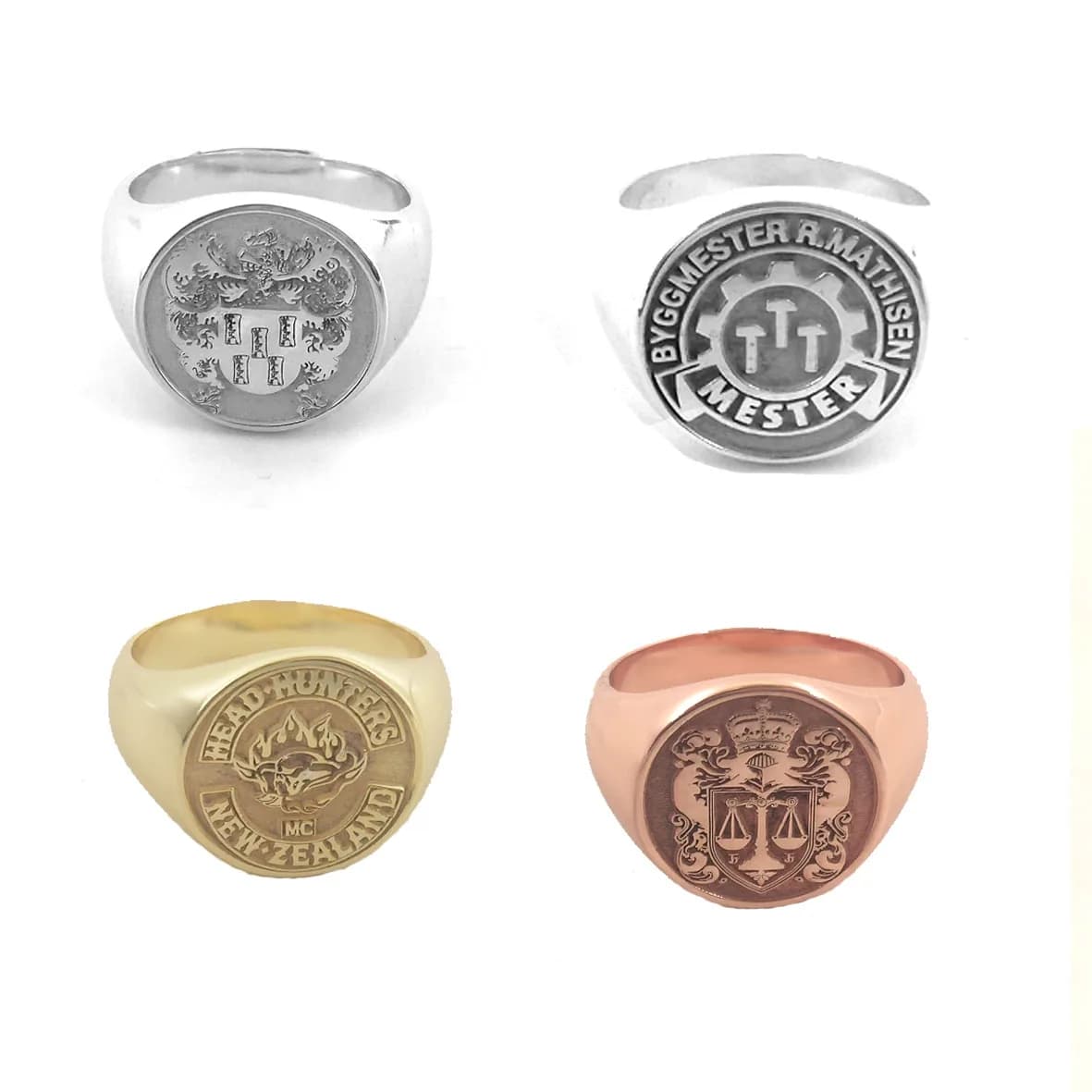 Bague ronde gravée personnalisée de 17mm