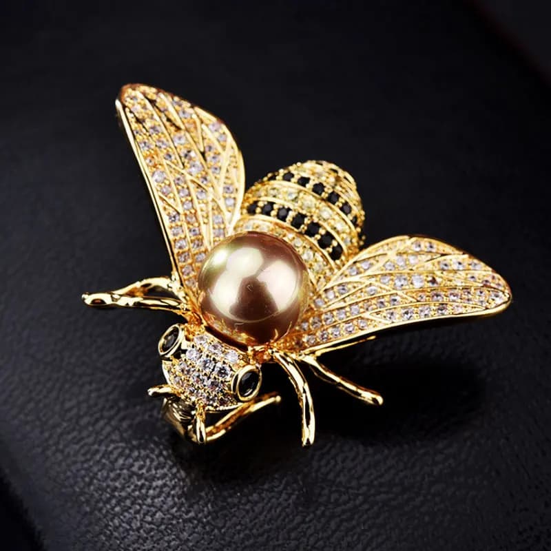 Broche de marque célèbre, série insectes, pour femme, délicate petite broche abeille, broche en cristal et strass, bijoux cadeaux