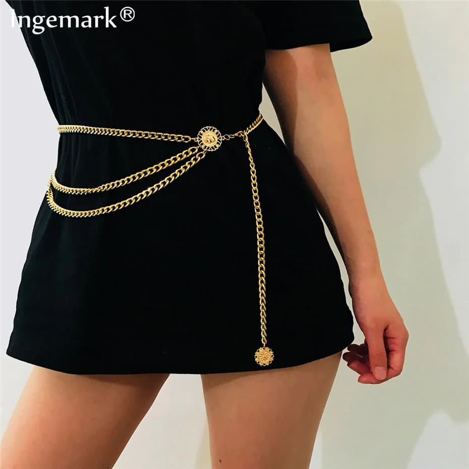 Sexy Bikini plage multicouche taille ceinture chaîne longue gland pièce pendentif harnais ventre chaînes pour femmes ceintures corps bijoux