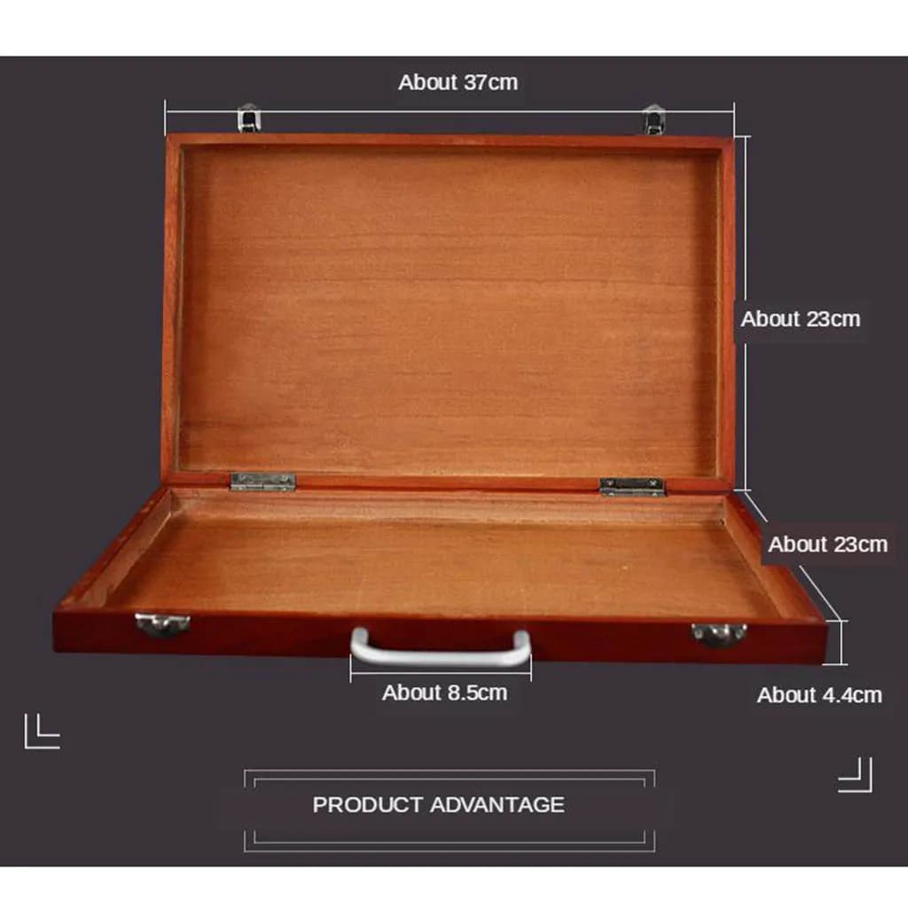 Boîte en bois portable pour le stockage de bijoux, organisateur de dessin, étui de fournitures d'art, cachette d'artisanat, étui de bureau d'artiste