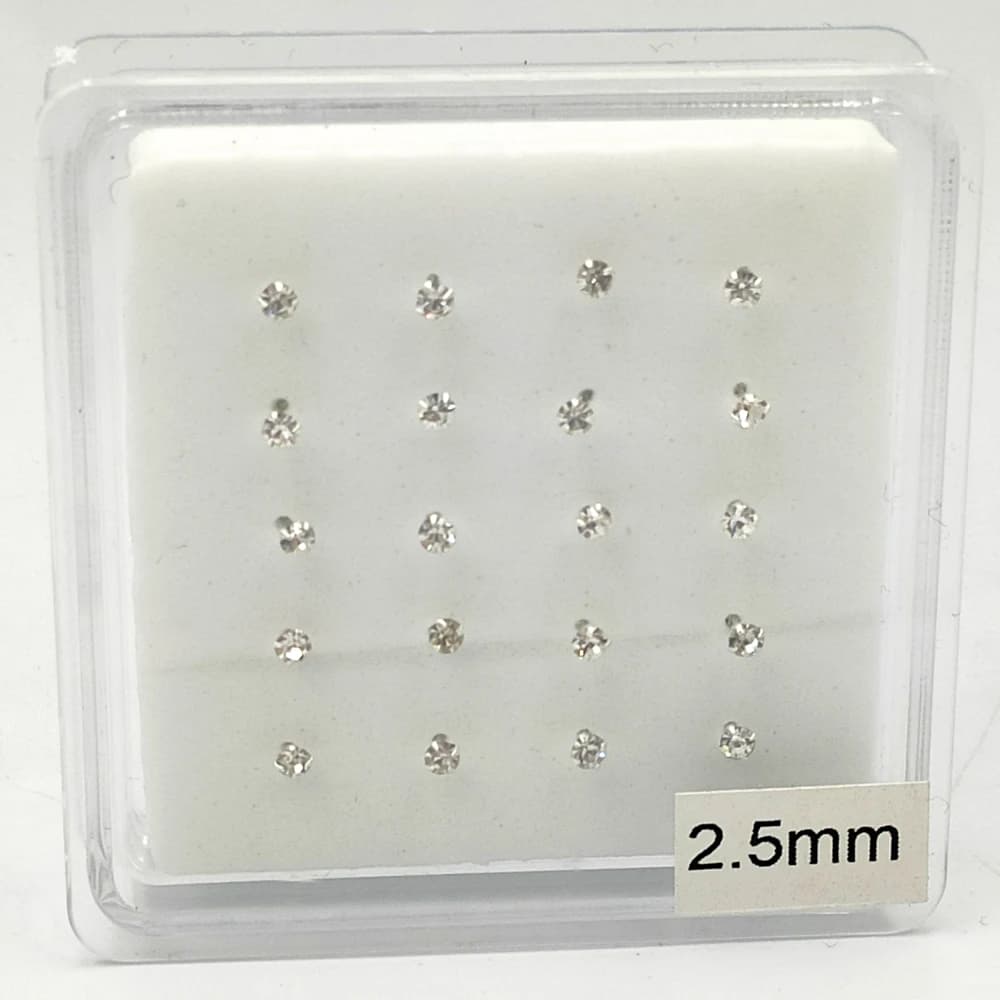 24G 100% 925 argent Sterling 2.5mm cristal nez broche clou unisexe indien nez piercing bijoux 20 pièces/paquet