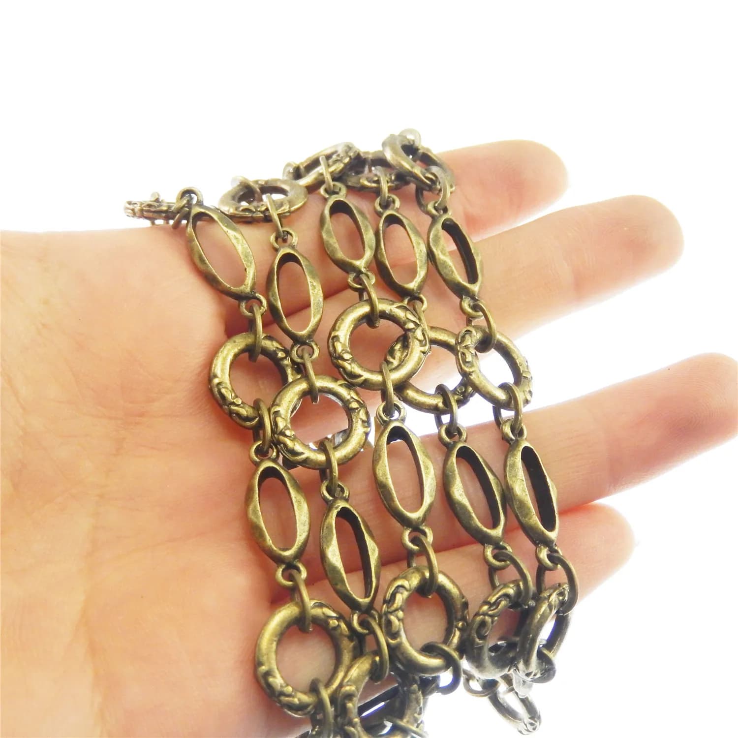 1 mètre bohême Antique Bronze argent couleur chaîne pour Bracelet bijoux faits à la main chaînes collier chaîne colliers femmes Vintage bricolage