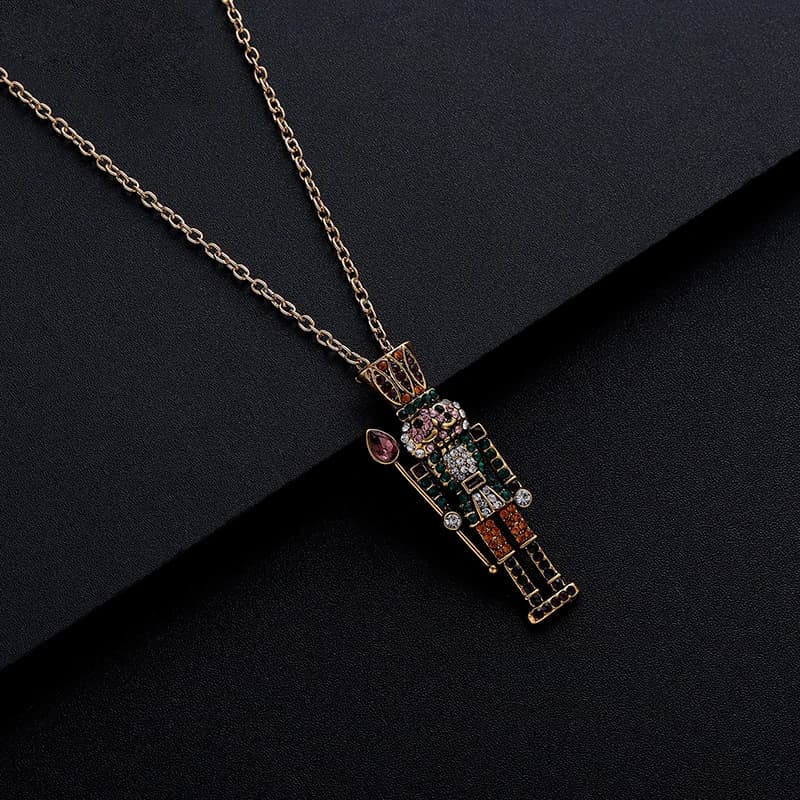 Harong casse-noisette Ballet collier classique mignon incrustation Zircon pendentif collier pour femmes fille bijoux cadeaux