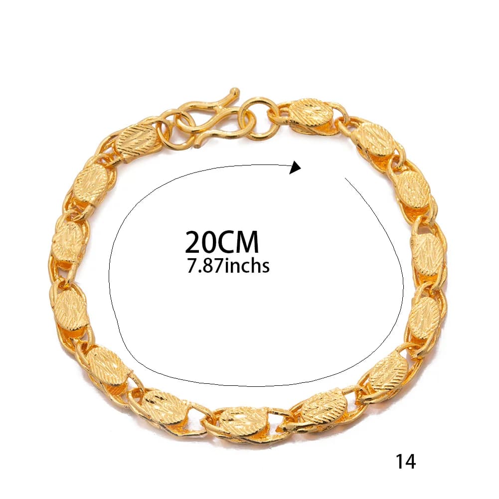 20CM à la mode couleur or hommes Bracelet Couple moyen-orient dubaï Hip Hop