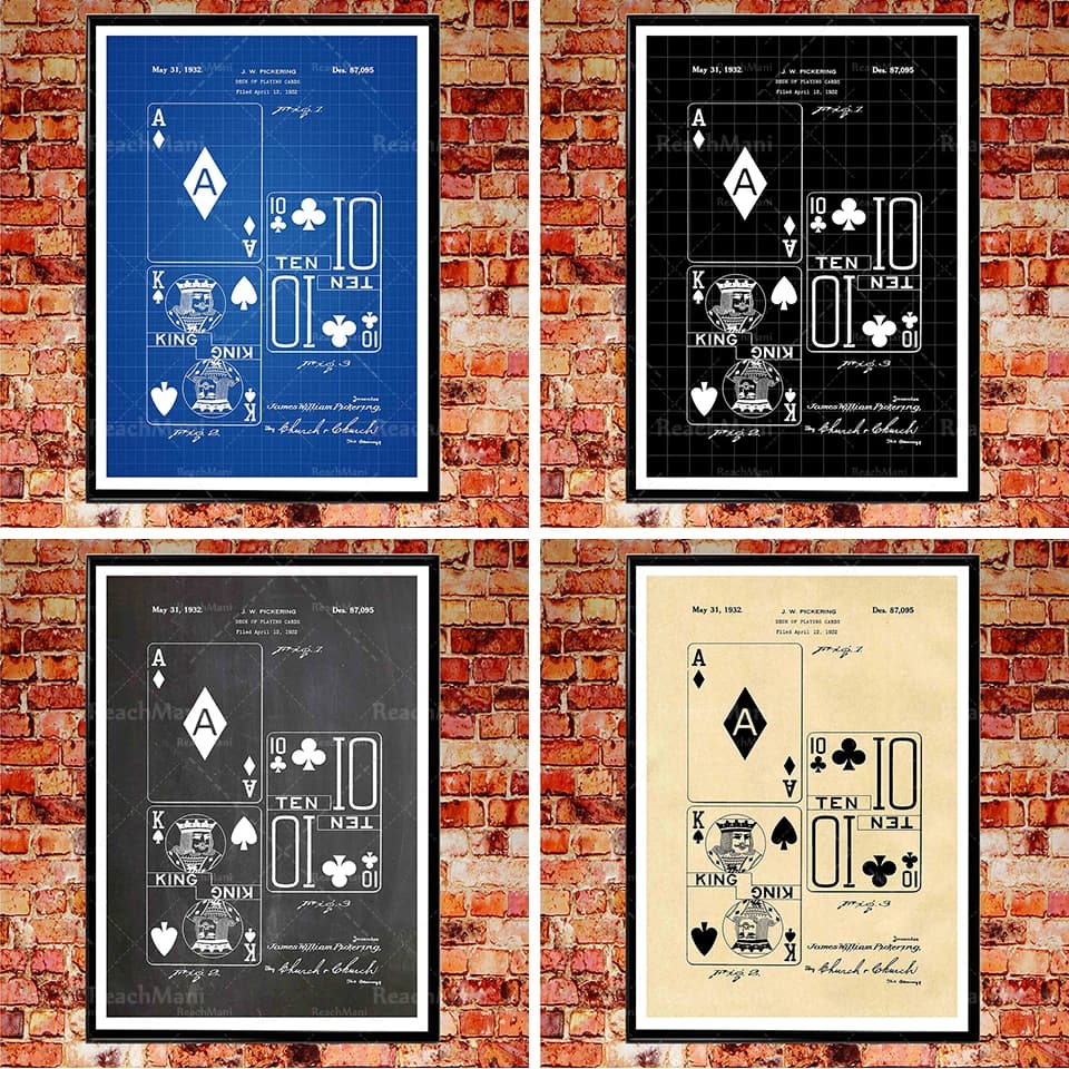 AnneInKRPatent Print Game Room Decor Poster, Wall Art for Gamers, Puzzle Lovers