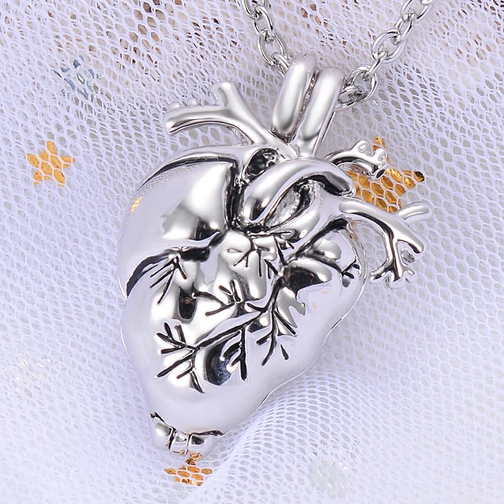 Collier de cœur anatomique, pendentif d'orgue de crémation, urne commémorative, bijoux gothiques Punk pour hommes et femmes