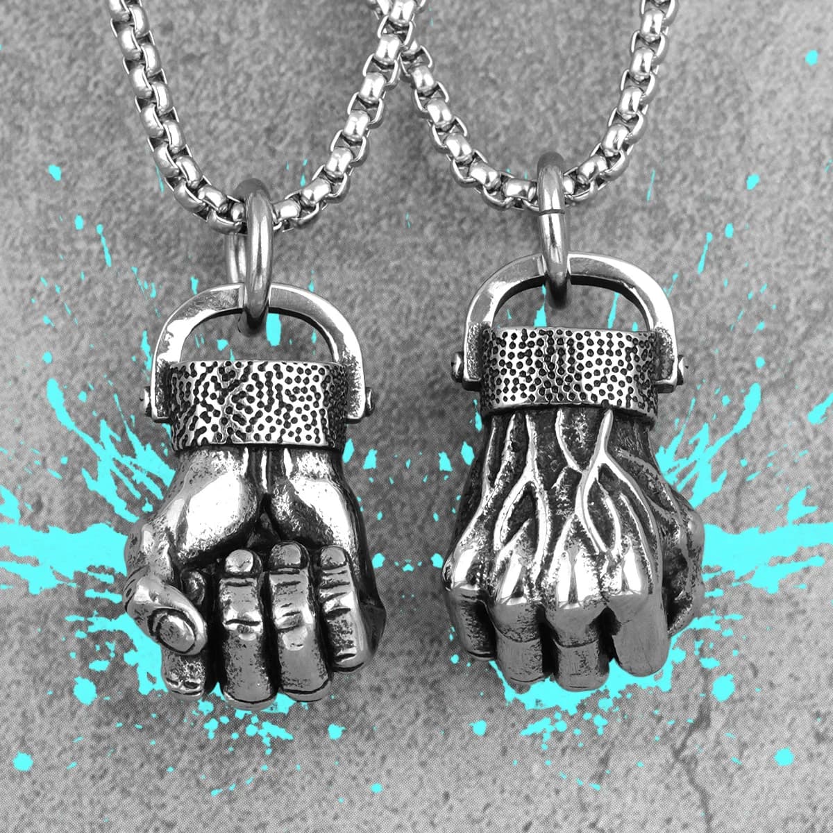 Anger poing – colliers et pendentifs de Fitness pour hommes, chaîne Punk pour petit ami, bijoux en acier inoxydable, cadeau créatif, vente en gros