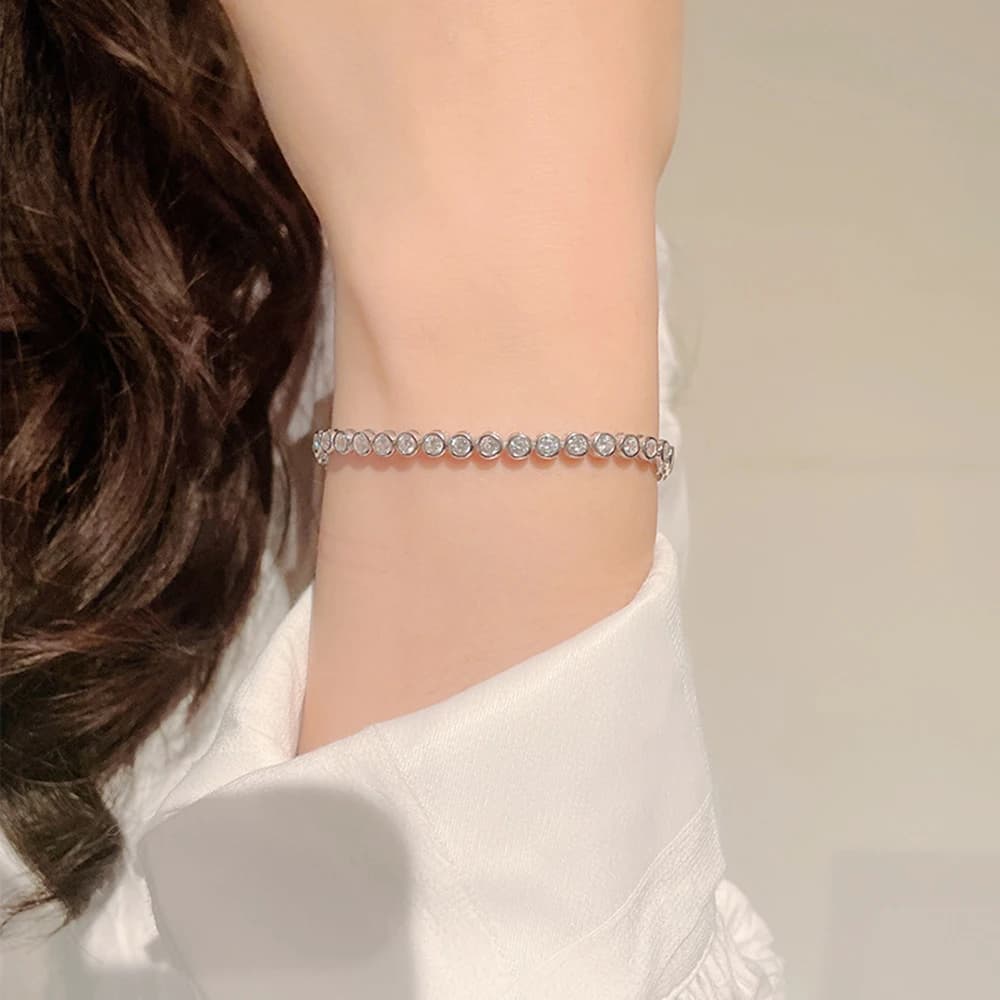 Bracelet en Argent Sterling 925 Massif de 15 à 18cm, Bijoux Fins et Purs de 3mm pour Femme