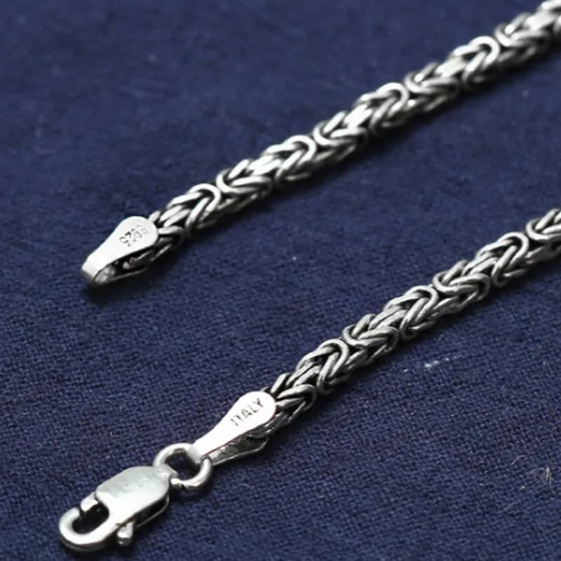 Collier en argent pur S925 véritable pour hommes et femmes